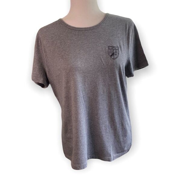 Lauren Ralph Lauren Gray Embroidered Logo T-Shirt SZ L - Picture 1 of 8